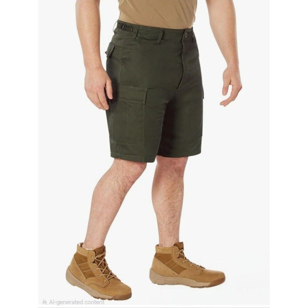 Rothco Men's BDU Cargo Shorts, OD Green/Olive Drab Size Large (Waist 35-39)